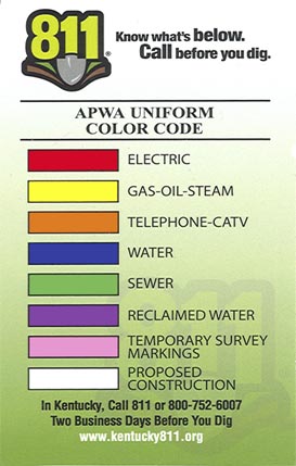 APWA Uniform Color Code Chart